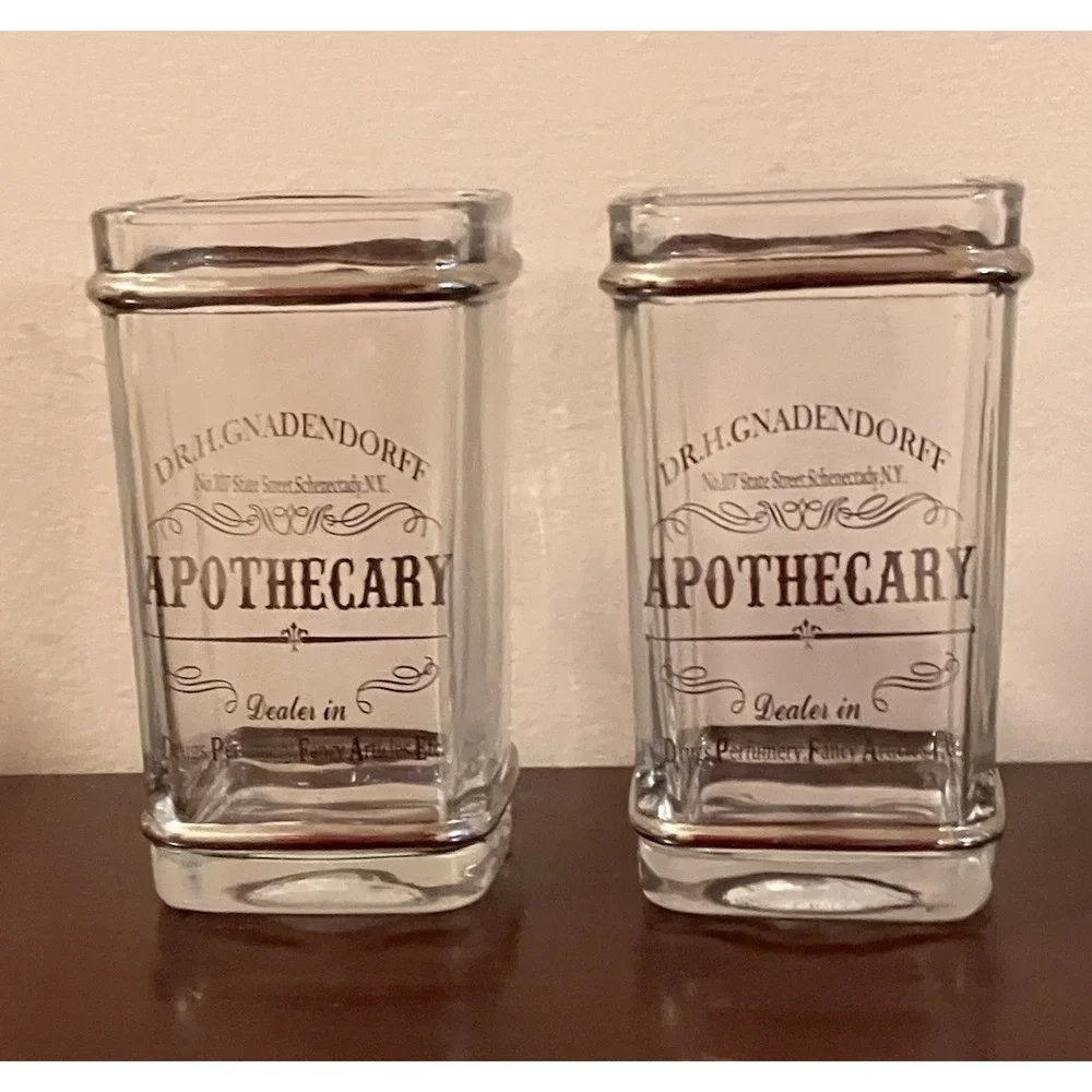 Bella Lux Glass Jars Dr H. Gnadendorff Apothecary Bathroom Storage Chrome